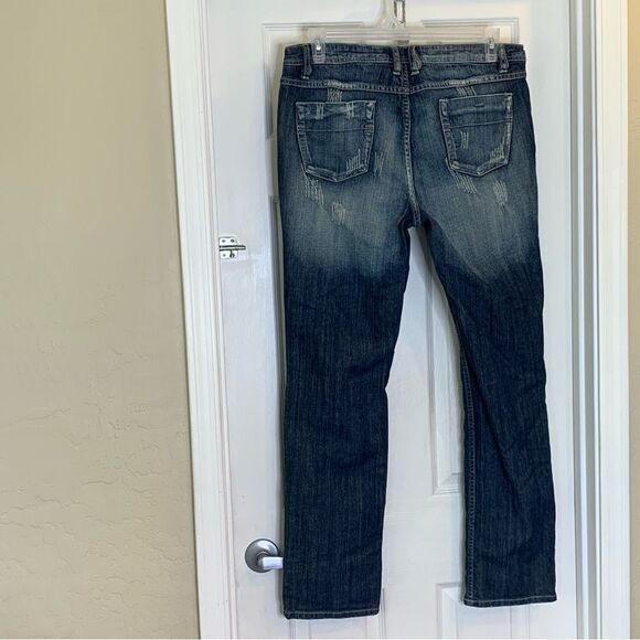 Baby Phat Gold Label Distressed High Rise Waist Denim Jeans SIZE 16 - Picture 4 of 10